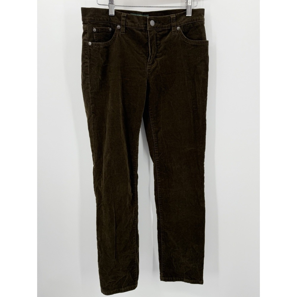 LRL Lauren Jeans Co Ralph Lauren Corduroy Pants Women's 4 Olive Classic Straight